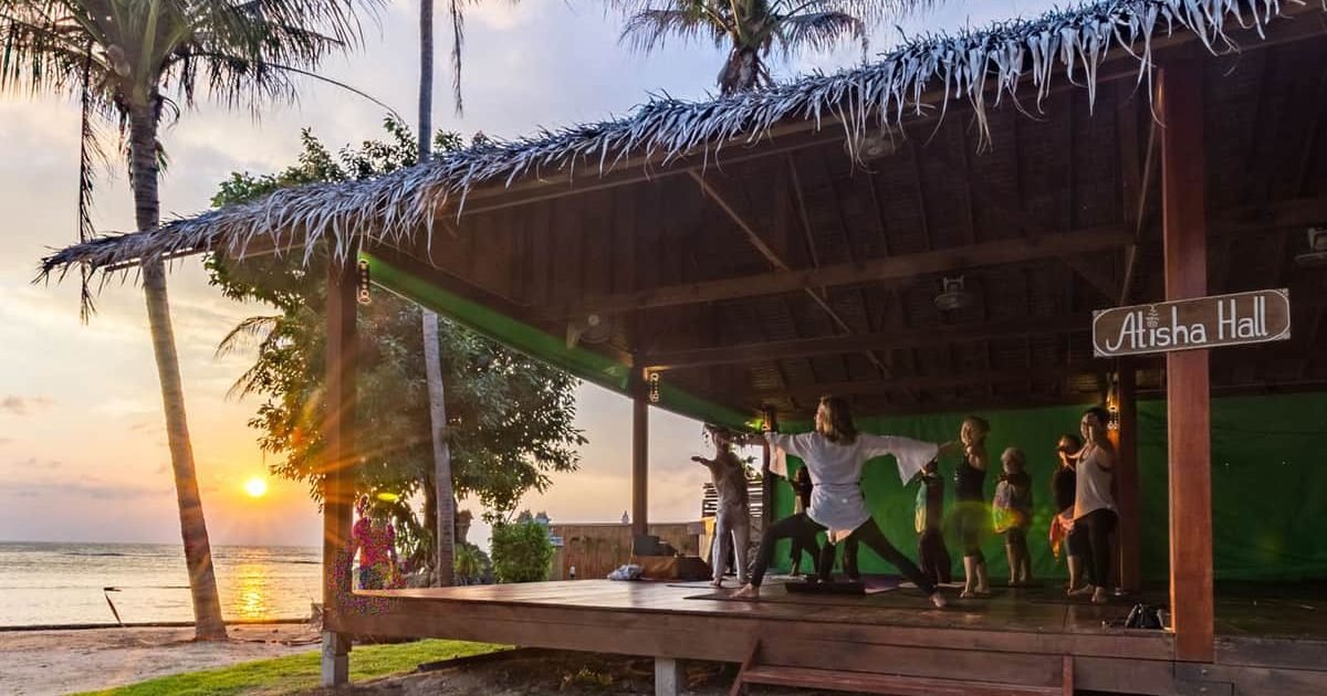 Yoga with a beach view