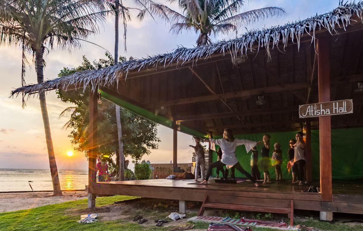 Yoga with a beach view